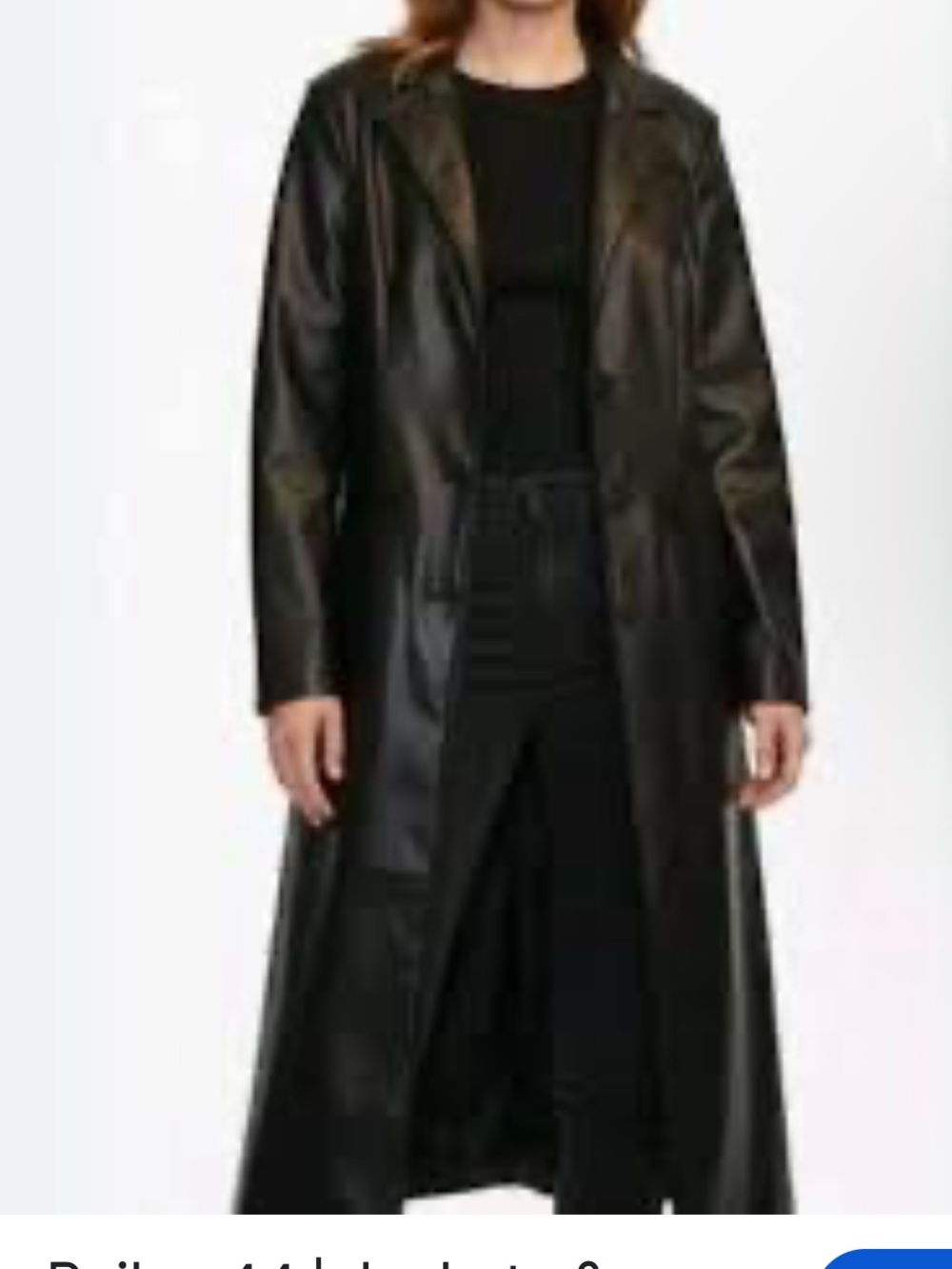 EUC Bailey 44 black faux leather trenchcoat w/pocket size medium